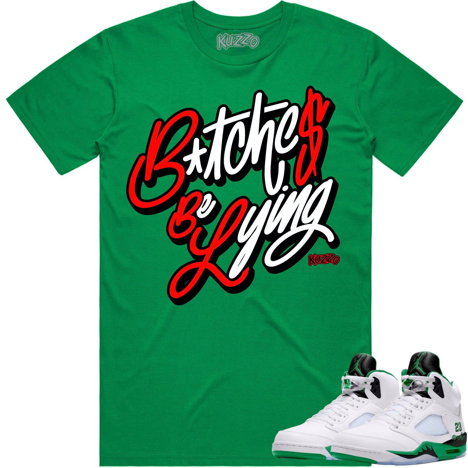 Jordan 5 Lucky Green 5s Shirt to Match - RED BBL