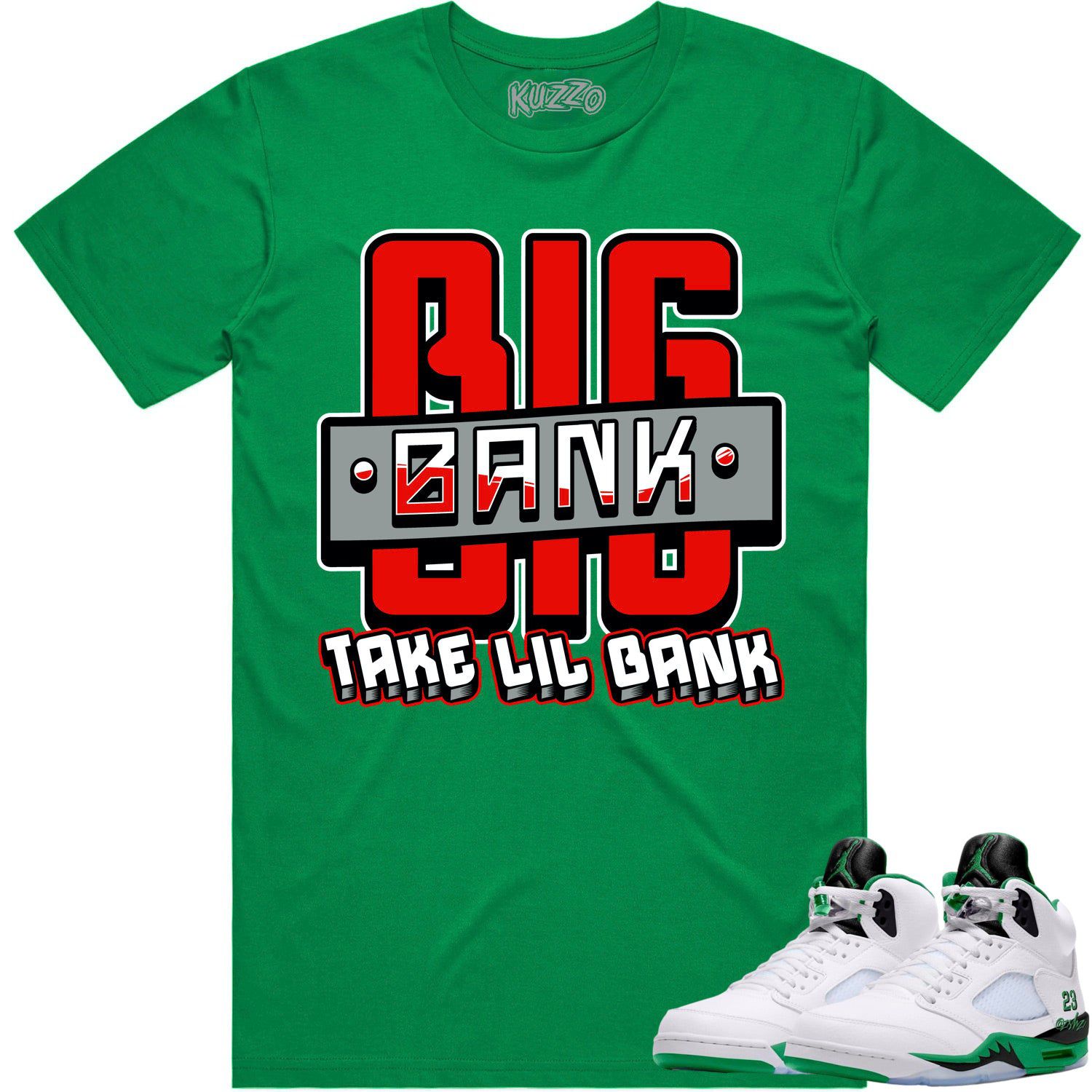 Jordan 5 Lucky Green 5s Shirt to Match - RED BIG BANK