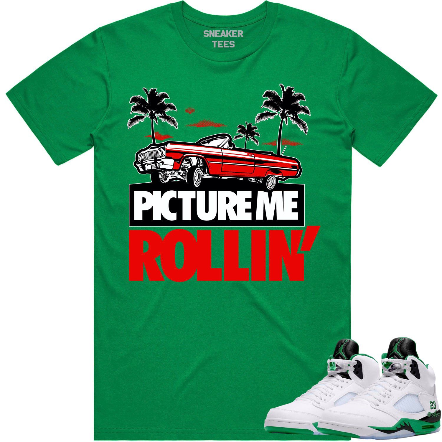 Jordan 5 Lucky Green 5s Shirt to Match - RED PMR