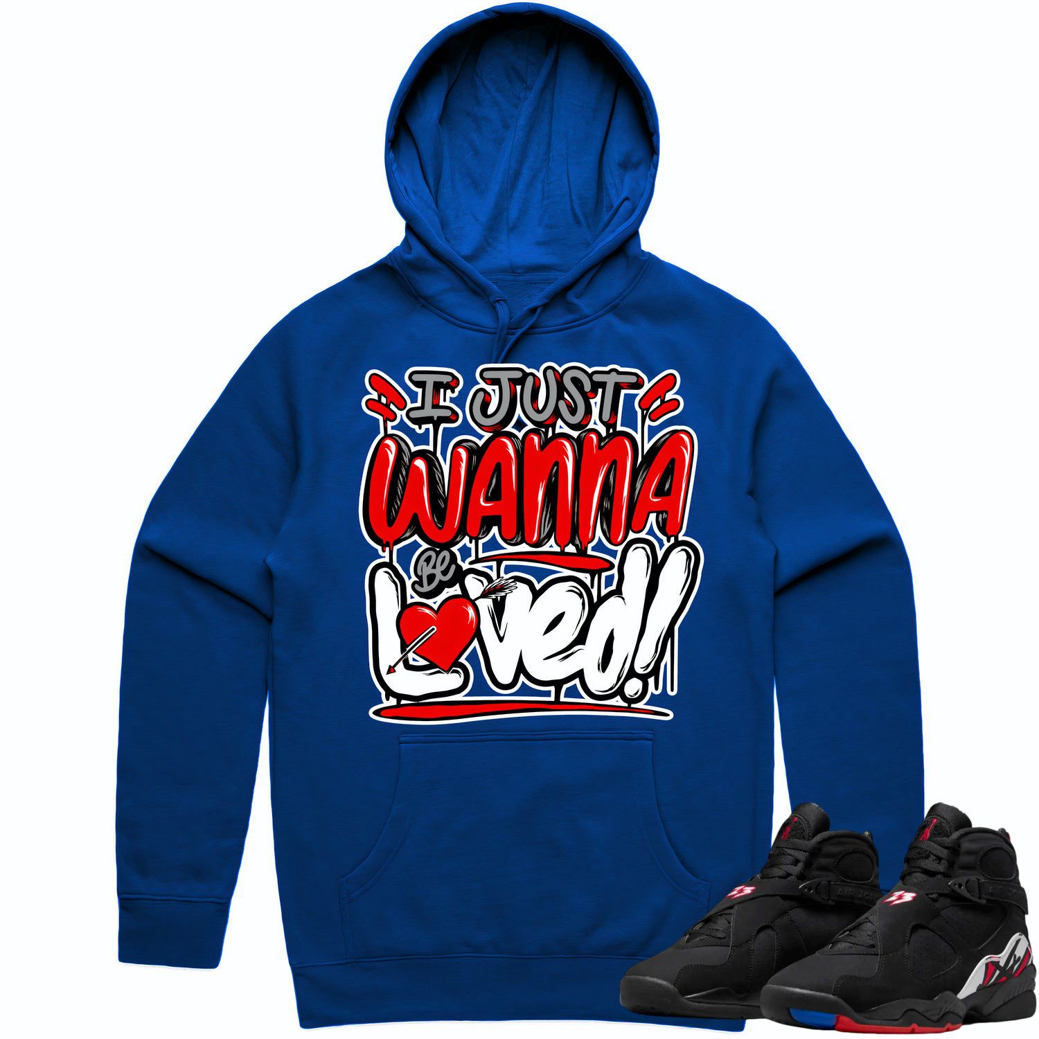 Jordan 8 Playoff 8s Hoodie to Match - RED LOVED