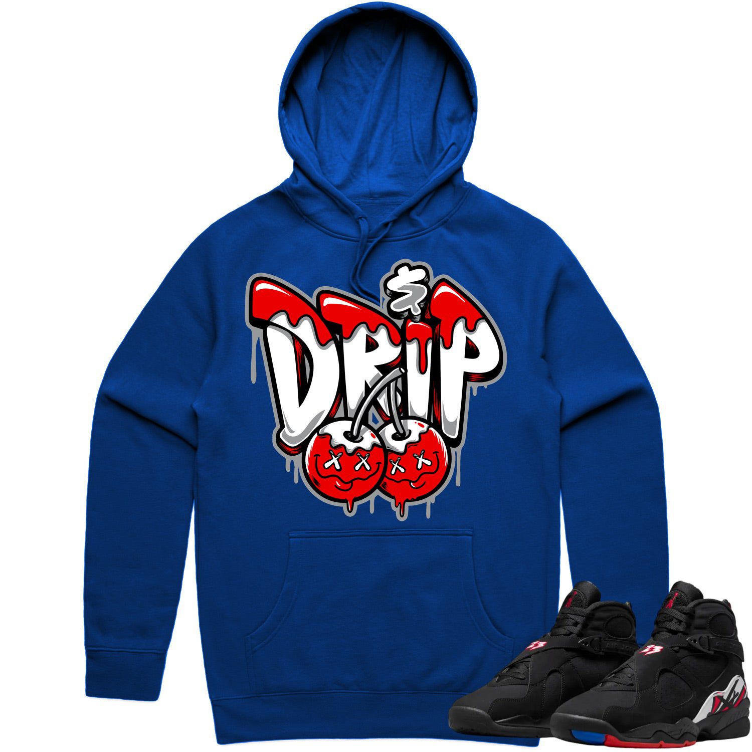 Jordan 8 Playoff 8s Hoodie to Match - RED MONEY DRIP