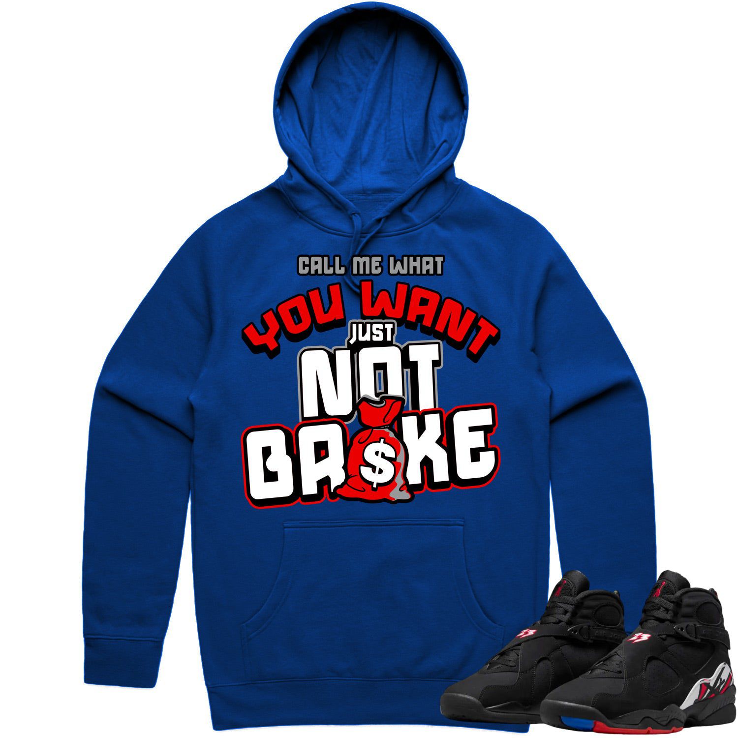 Jordan 8 Playoff 8s Hoodie to Match - RED NOT BROKE