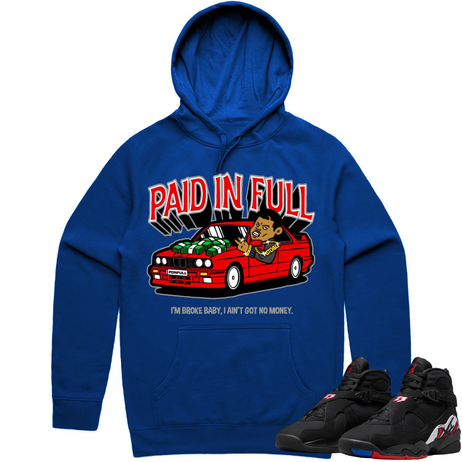 Jordan 8 Playoff 8s Hoodie to Match - RED PAID