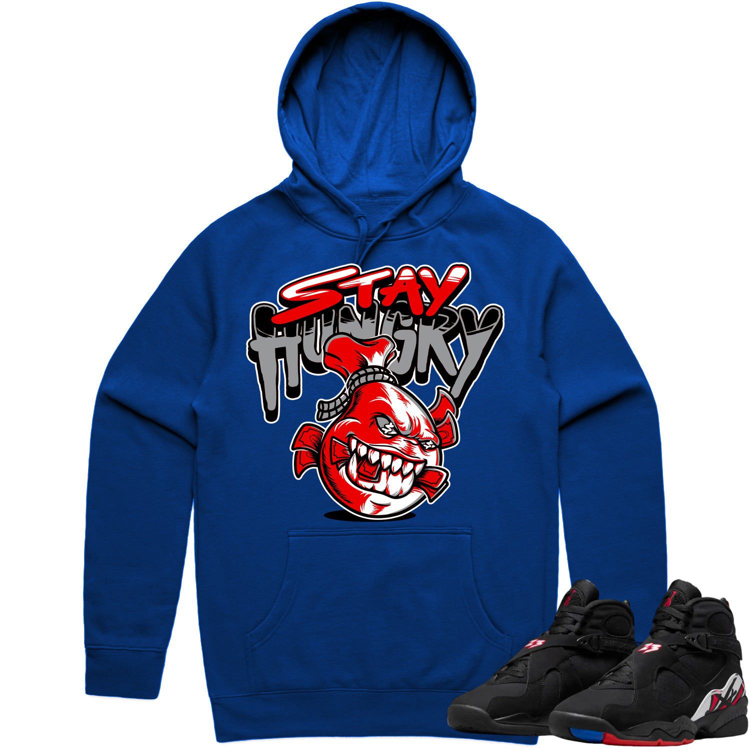 Jordan 8 Playoff 8s Hoodie to Match - RED STAY HUNGRY