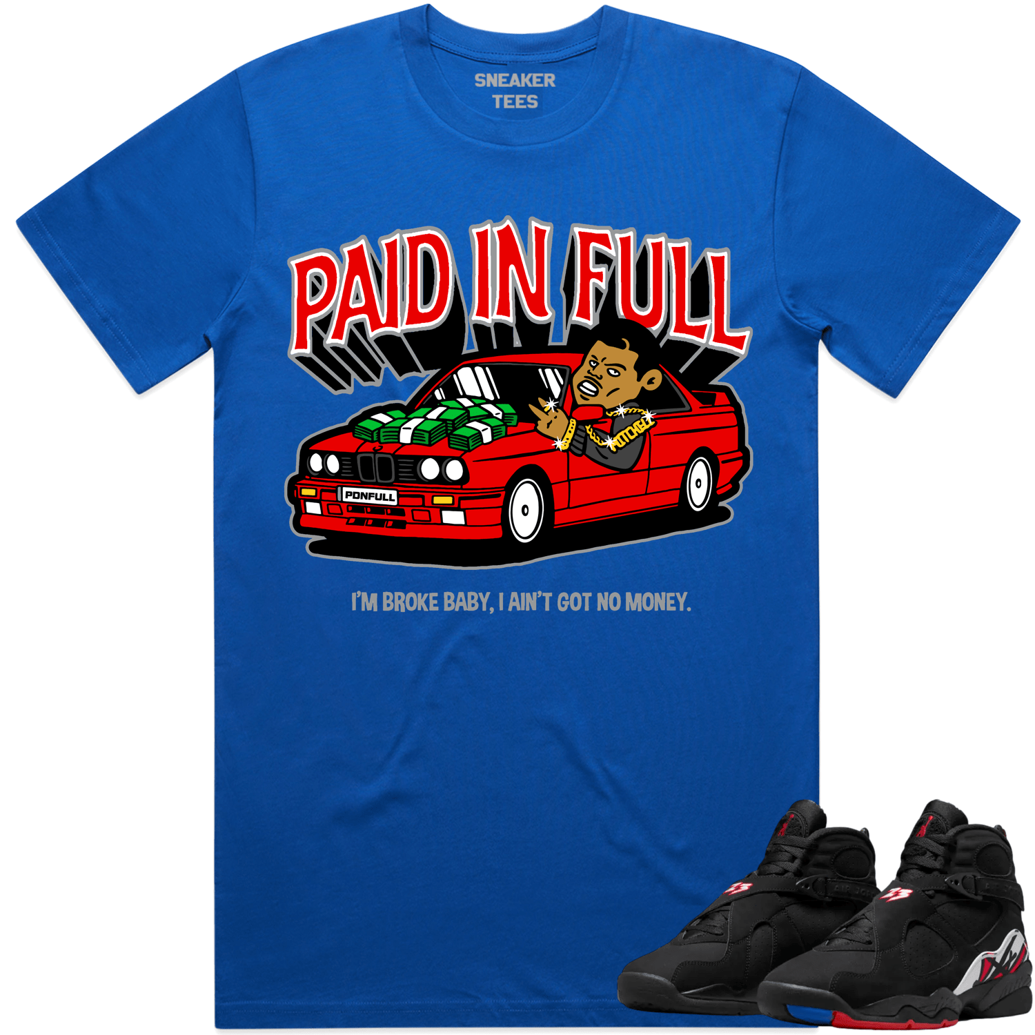 Jordan 8 Playoff 8s Shirt to Match - RED PAID