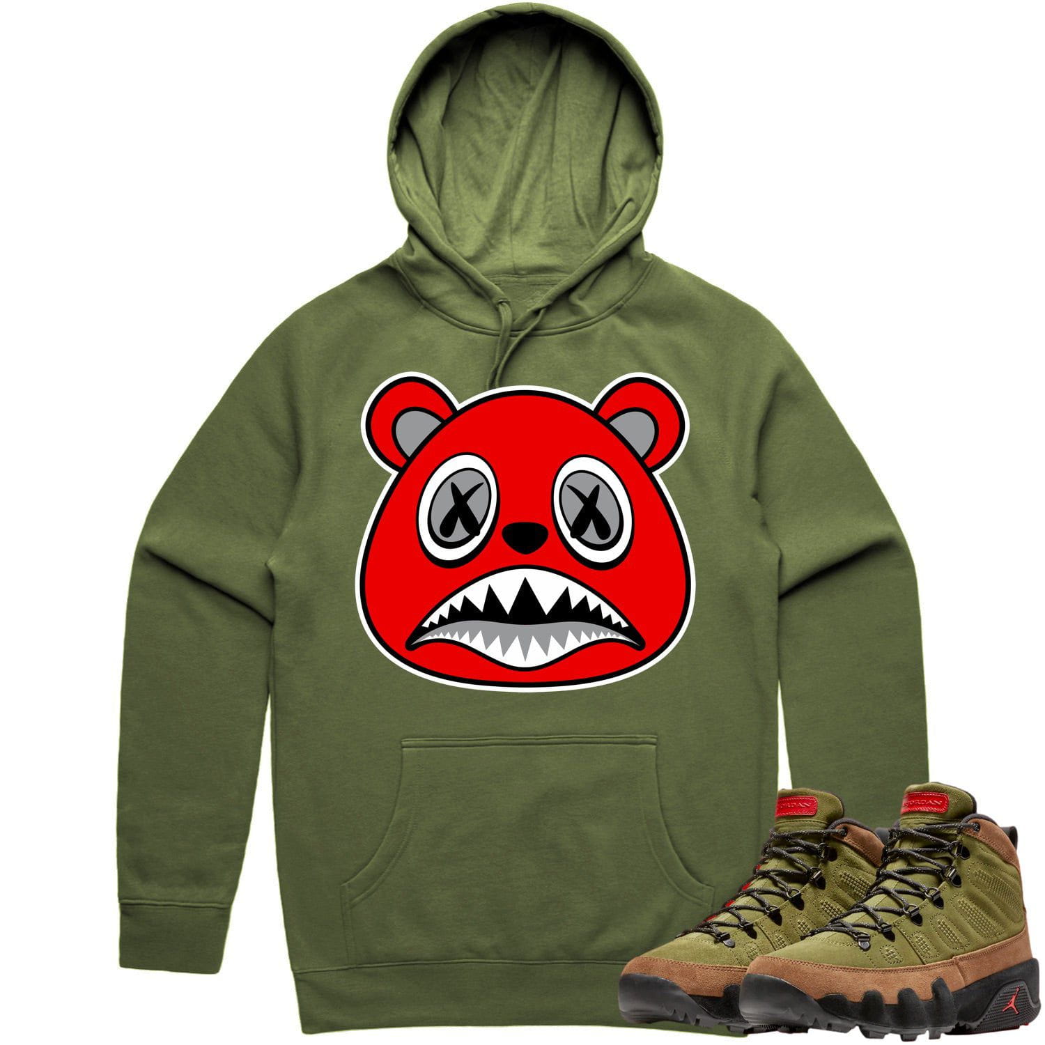 Jordan 9 Beef Broccoli 9s Hoodie to Match - ANGRY BAWS BEAR