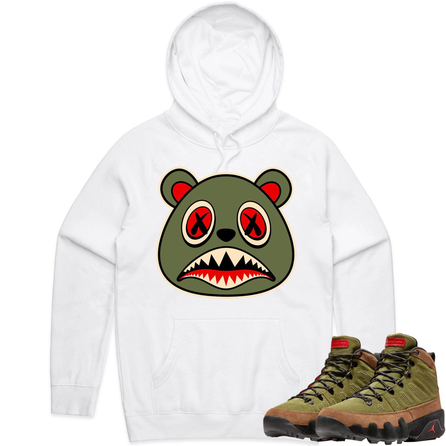 Jordan 9 Beef Broccoli 9s Hoodie to Match - OLIVE BAWS BEAR