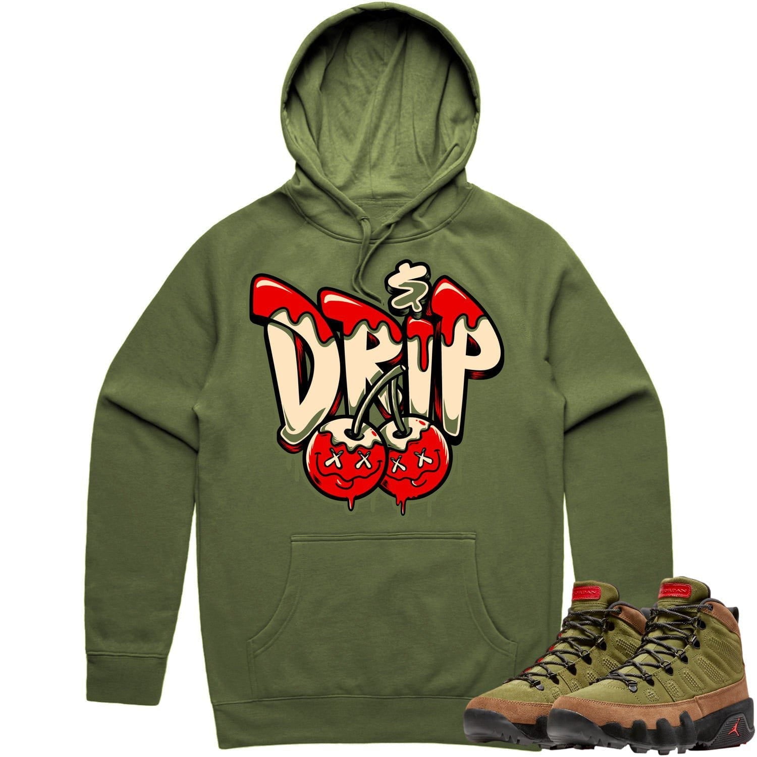 Jordan 9 Beef Broccoli 9s Hoodie to Match - OLIVE MONEY DRIP