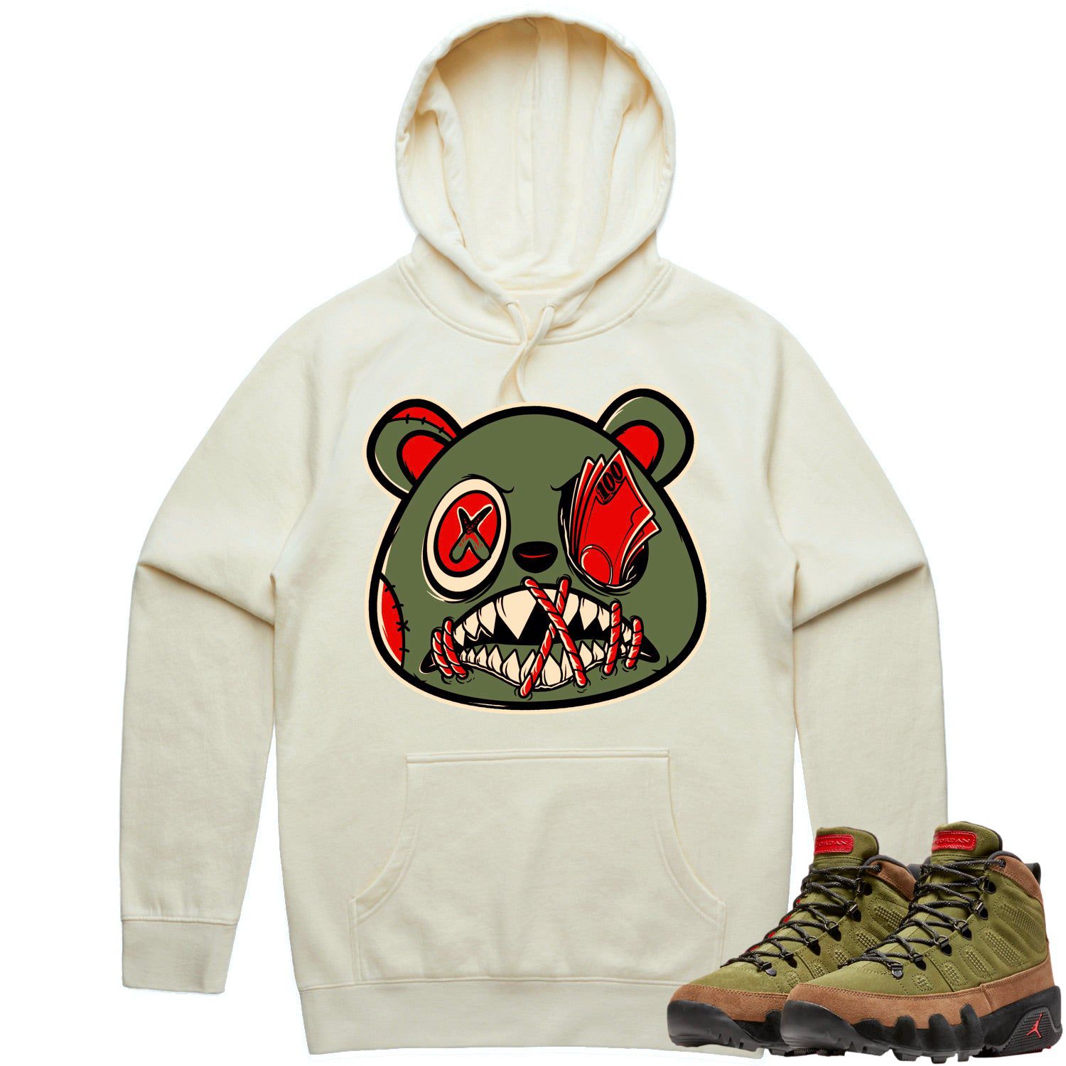 Jordan 9 Beef Broccoli 9s Hoodie to Match - OLIVE MONEY TALKS BAWS