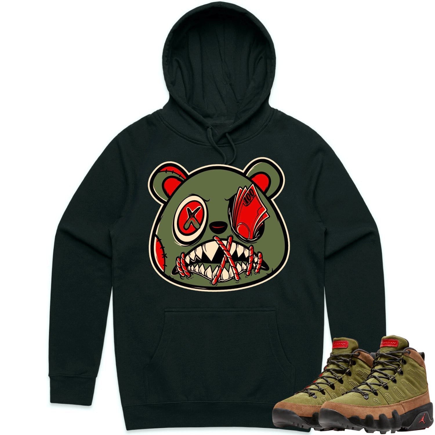 Jordan 9 Beef Broccoli 9s Hoodie to Match - OLIVE MONEY TALKS BAWS