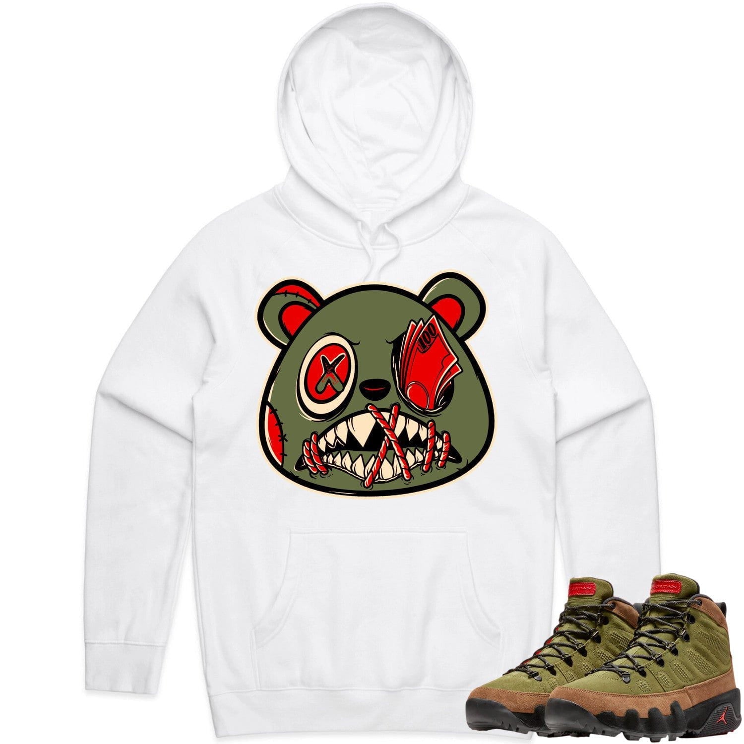 Jordan 9 Beef Broccoli 9s Hoodie to Match - OLIVE MONEY TALKS BAWS