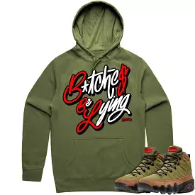 Jordan 9 Beef Broccoli 9s Hoodie to Match - RED BBL