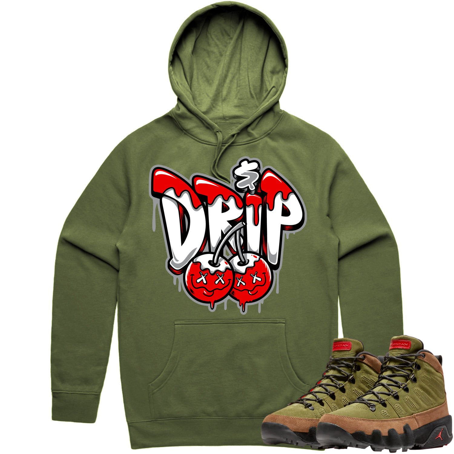 Jordan 9 Beef Broccoli 9s Hoodie to Match - RED MONEY DRIP