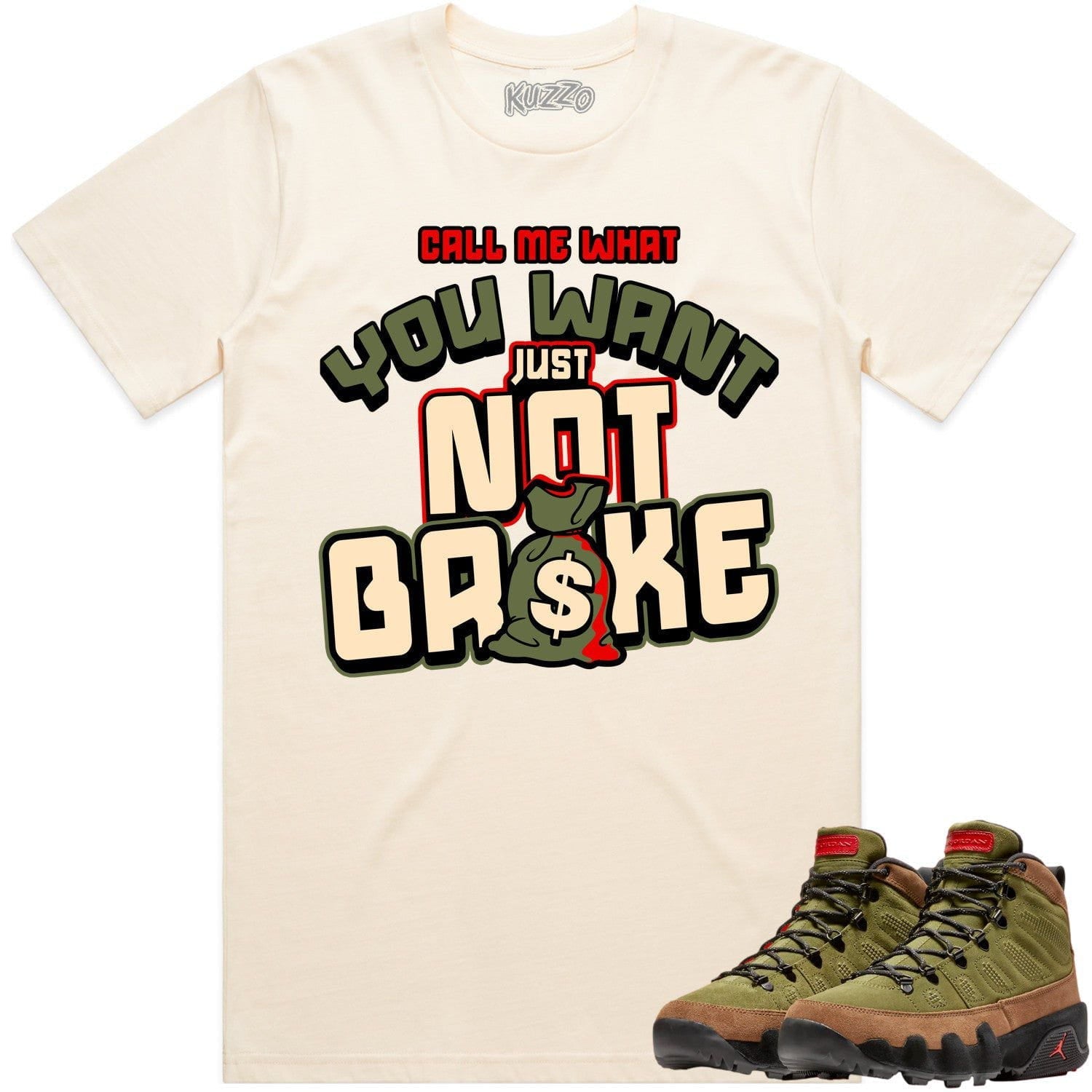 Jordan 9 Beef Broccoli 9s Shirt to Match - OLIVE NOT BROKE