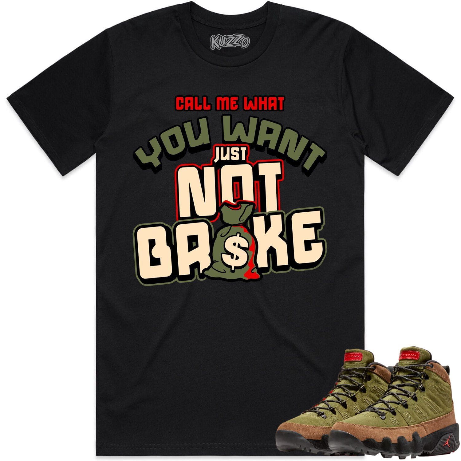 Jordan 9 Beef Broccoli 9s Shirt to Match - OLIVE NOT BROKE