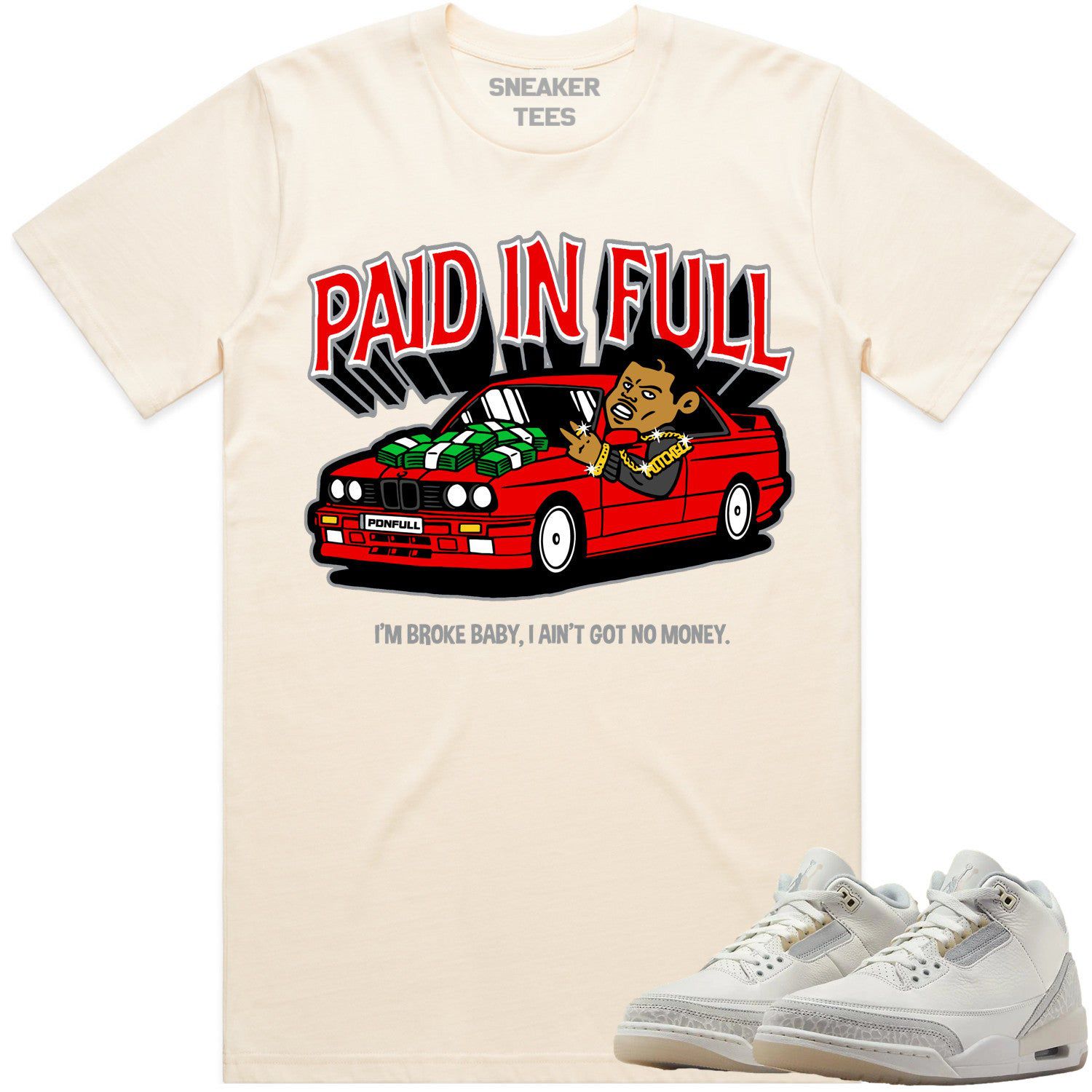 Jordan Retro 3 Craft Ivory 3s Shirt to Match - RED PAID