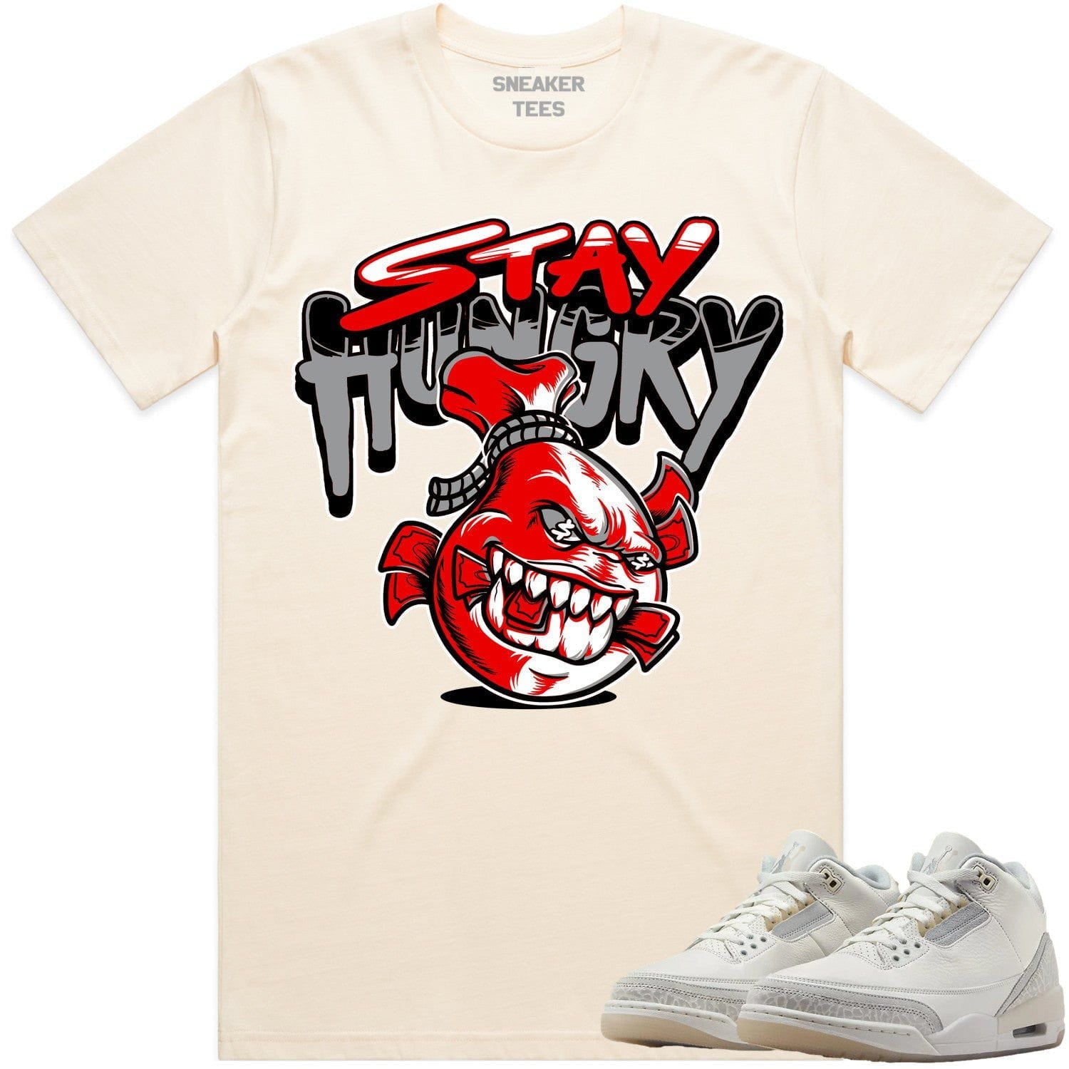 Jordan Retro 3 Craft Ivory 3s Shirt to Match - RED STAY HUNGRY