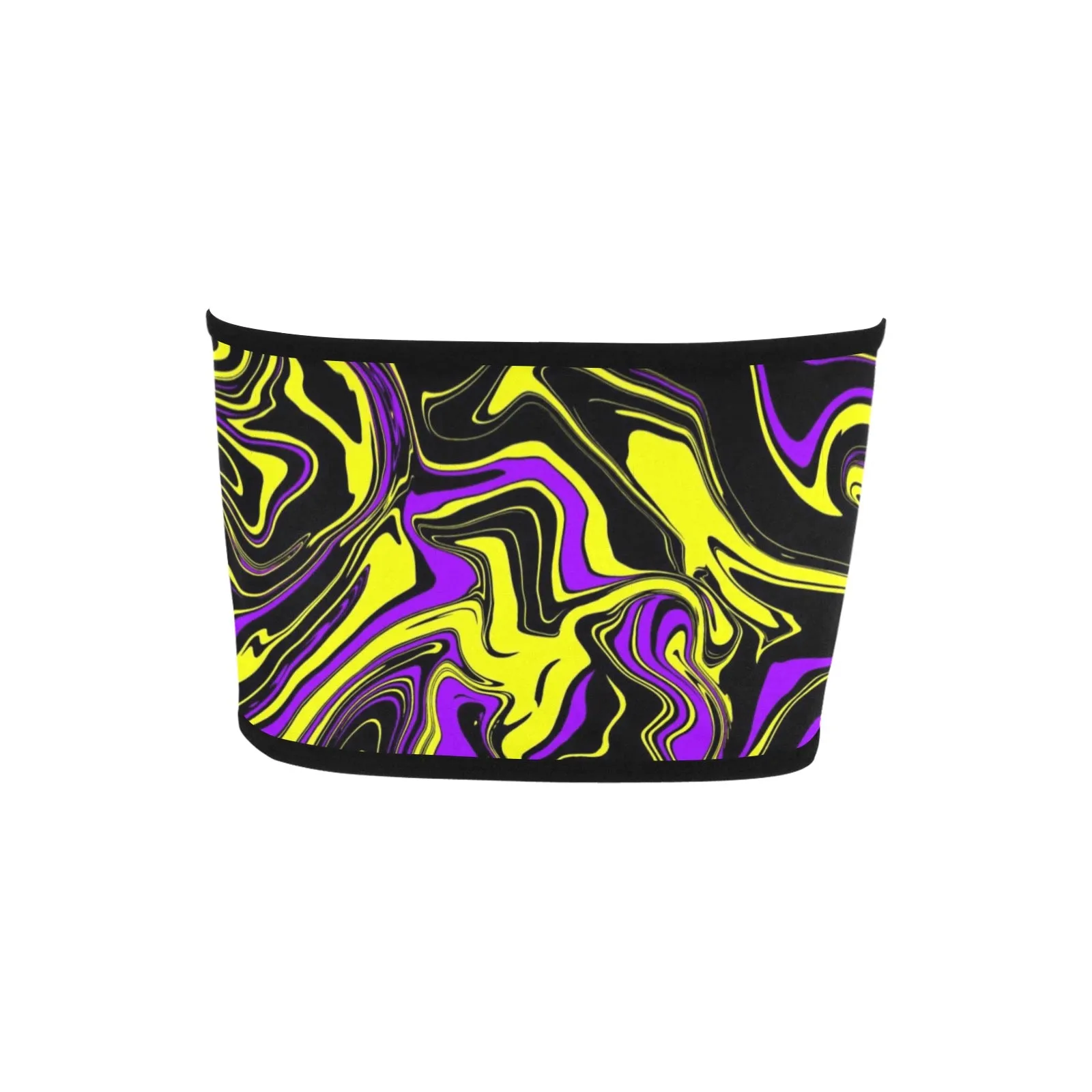 Purple Yellow and Black Psychedelic Melt Bandeau Top