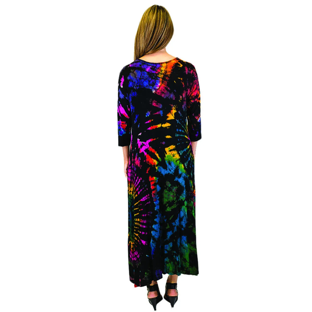 The Collection Royal 3/4 Sleeve Tie-Dye Maxi Dress