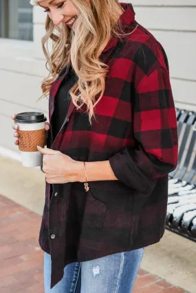 Times Have Changed Plaid Top- Red & Black