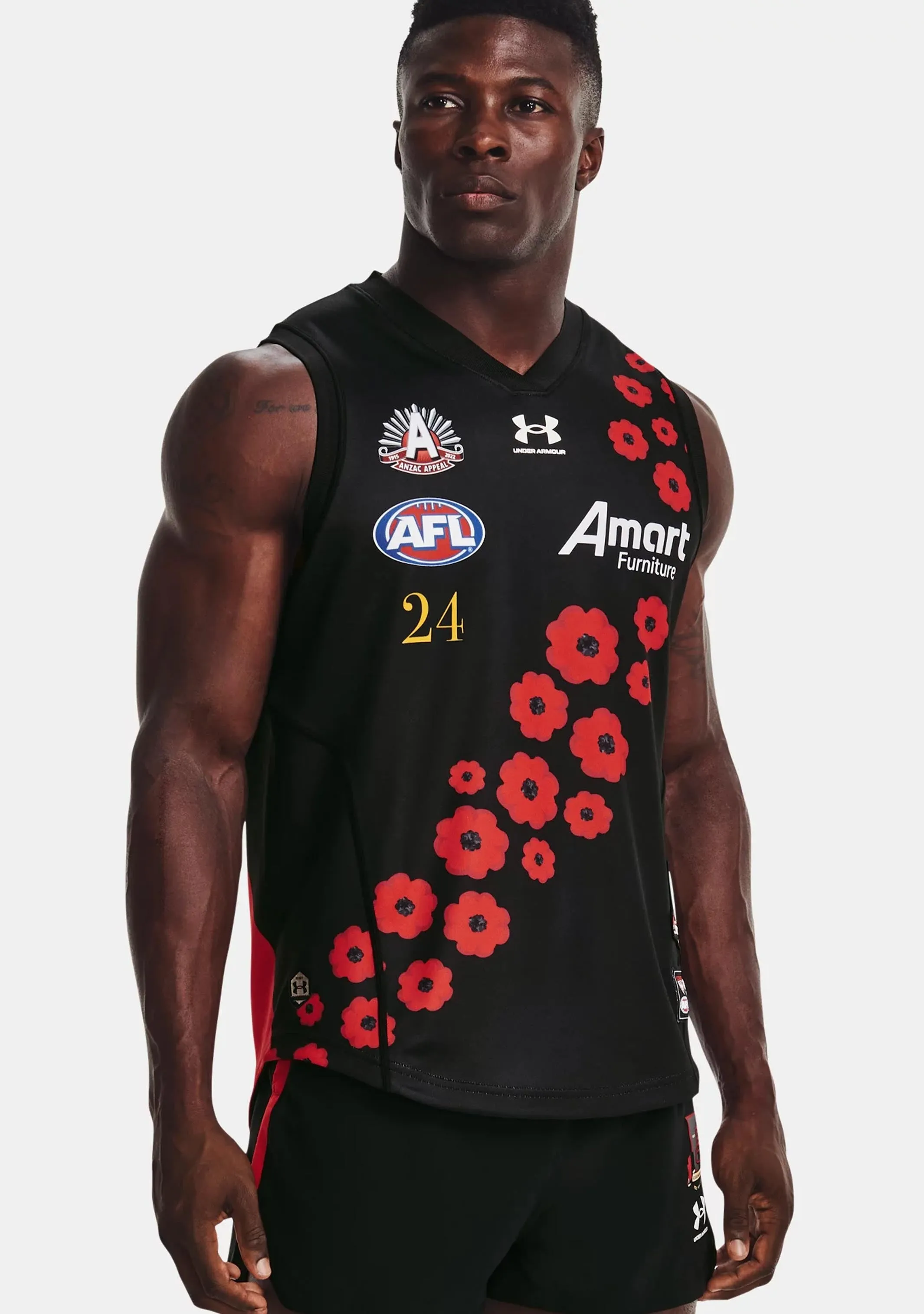 Under Armour Essendon Mens Anzac Guernsey  1374349001